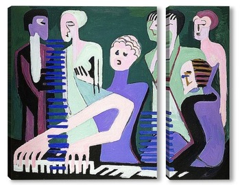 Модульная картина Певец у пианино