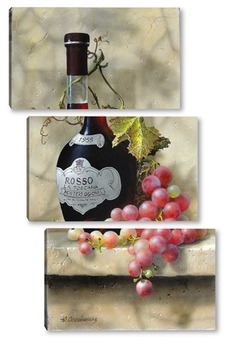 Модульная картина Вино и виноград