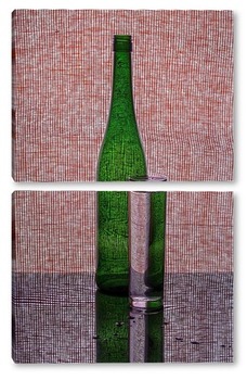 Модульная картина Зелёная бутылка