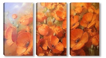 Модульная картина Оранжеые маки