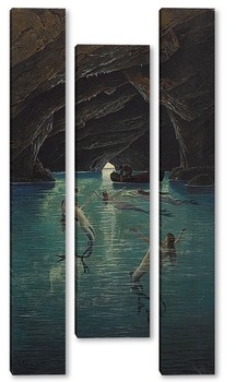 Модульная картина Рыбак и русалки , грот на Капри