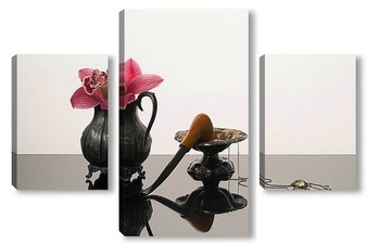 Модульная картина Натюрморт с розовой орхидеей