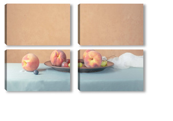Модульная картина Тарелка с персиками