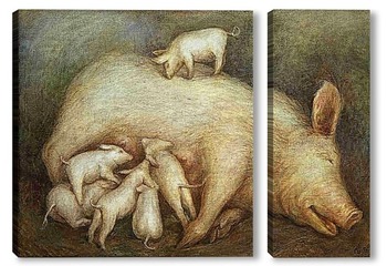 Модульная картина Свиноматка