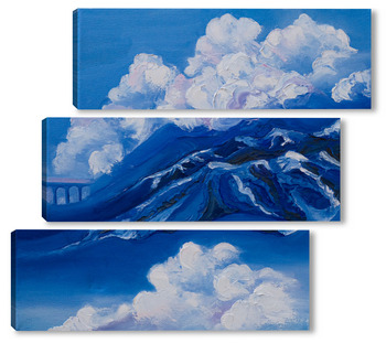 Модульная картина Горы в облаках