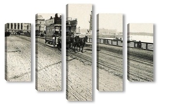Модульная картина Конка на Дворцовом мосту,между 1905 и 1906