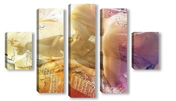 Модульная картина Страстный поцелуй