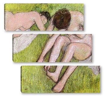 Модульная картина Две купальщицы на траве