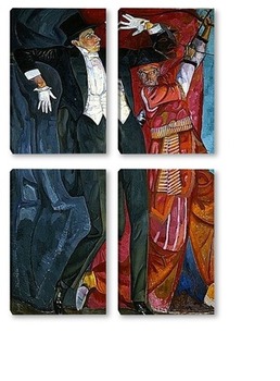 Модульная картина Меерхольд изображен в роли Лучника и в роли Денди.