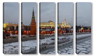 Модульная картина Вечерний Кремль