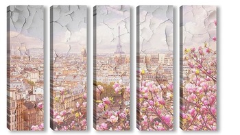 Модульная картина Цветущий Париж