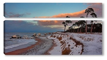 Модульная картина Балтийский берег зимой