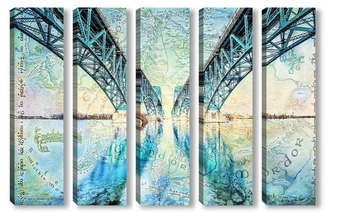 Модульная картина Голубые мосты