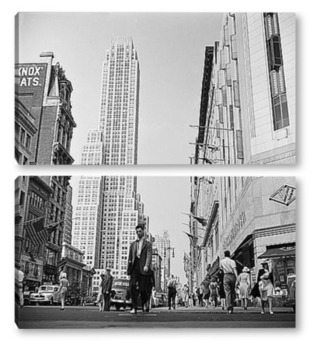 Модульная картина Пешеходы на улице Нью-Йорка.