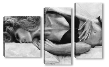 Модульная картина Портрет женщины в постели