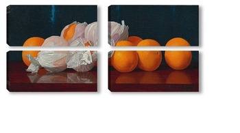 Модульная картина Завернутые апельсины на столешнице