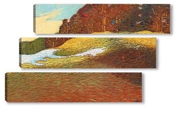 Модульная картина Весенний пейзаж с сугробами