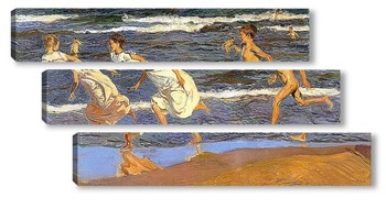 Модульная картина Бег вдоль пляжа , 1908