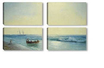 Модульная картина Моряки, Идущие На берегу 1897