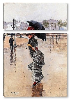 Модульная картина В дождливый день на площаде Конкорд