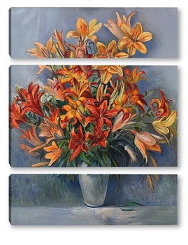 Модульная картина Натюрморт с лилиями