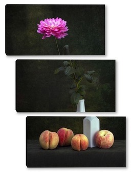 Модульная картина Цветок георгины и персики