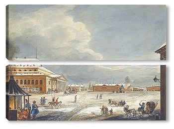 Модульная картина Вид на Большой Каменный театр, Санкт-Петербург