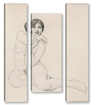 Модульная картина Девушка на корточках, 1911