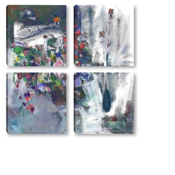 Модульная картина цветы на окне