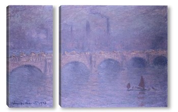 Модульная картина Мост Ватерлоо,эффект тумана,1903г,