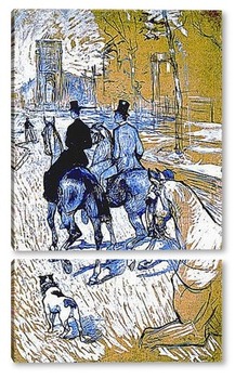 Модульная картина Всаднкии на пути в Булонь