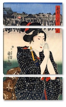 Модульная картина Японская гравюра