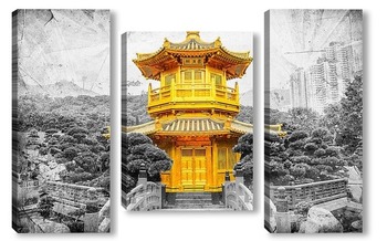 Модульная картина Храм Хунконг