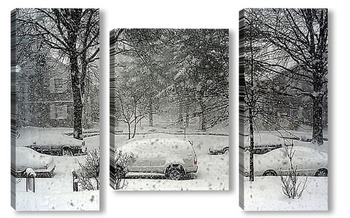 Модульная картина Первый снег в Нью-Йорке