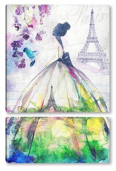 Модульная картина Парижская невеста