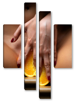 Модульная картина Эротический апельсин