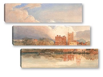 Модульная картина Вид на Ламбетский дворец на Темзе