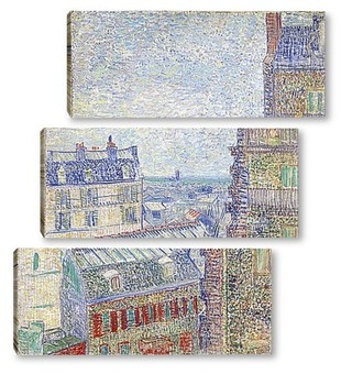 Модульная картина Вид на Париж с номера Винсента на улице Лепик