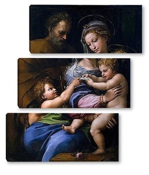 Модульная картина Святое семейство с маленьким Иоанном Крестителем