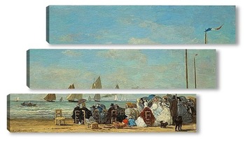 Модульная картина Пляжная сцена в Трувиль