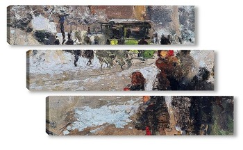 Модульная картина Карроббио под снегом, Милан