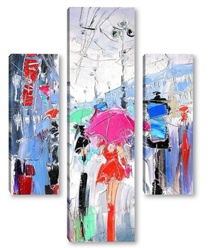 Модульная картина На невском в дождь