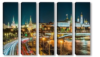 Модульная картина Москва вечерняя.