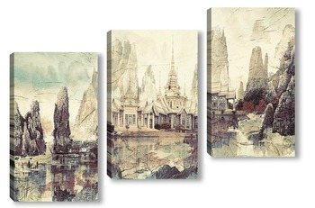 Модульная картина Пейзаж Китайских гор