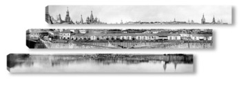 Модульная картина Китай-город. Вид из-за Москвы реки