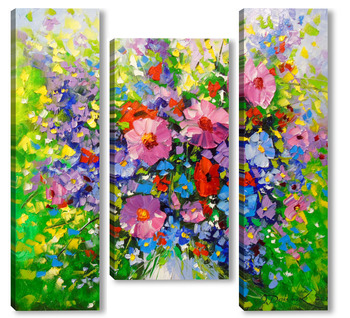 Модульная картина Букет летних цветов