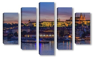 Модульная картина Злата Прага в лучах заката