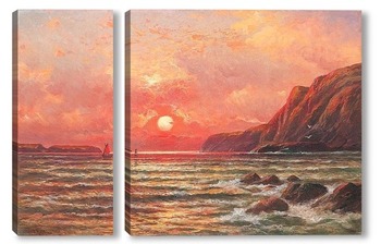 Модульная картина Закат на море