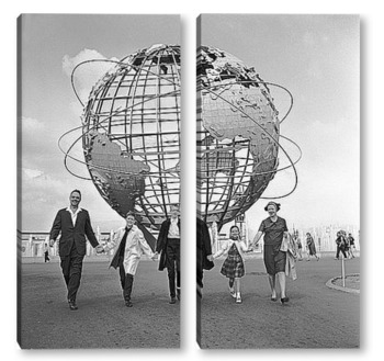 Модульная картина Посещение Всемирной выставки,1964г.