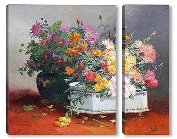 Модульная картина Натюрморт с летними цветами
